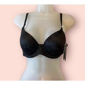 Lauren Ralph Lauren Black Repeat Logo 40D T-Shirt Bra NWT New $58